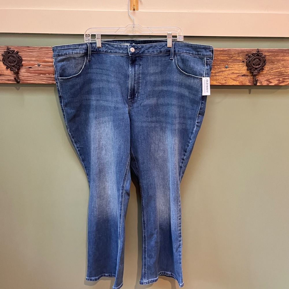 Old Navy Womens 24 Short Mid-Rise Wow Boot-Cut Jeans Medium Wash 734873-00-1